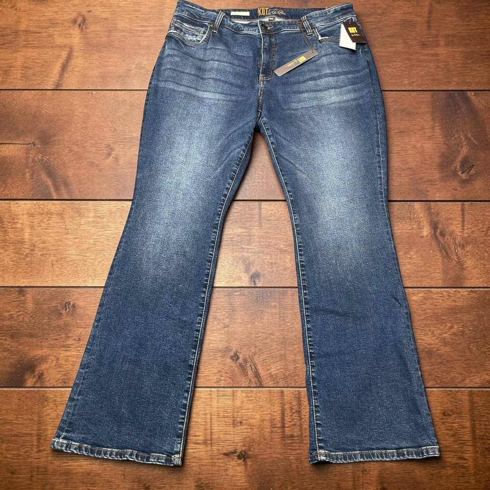 NEW Kut from the Kloth Nicole Bootcut Jeans 18W Ianthe Dark Base Wash 38x32 Plus